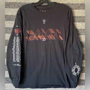 Kendrick Lamar 2017 Damn Tour Black Long Sleeve T-Shirt Men’s Medium